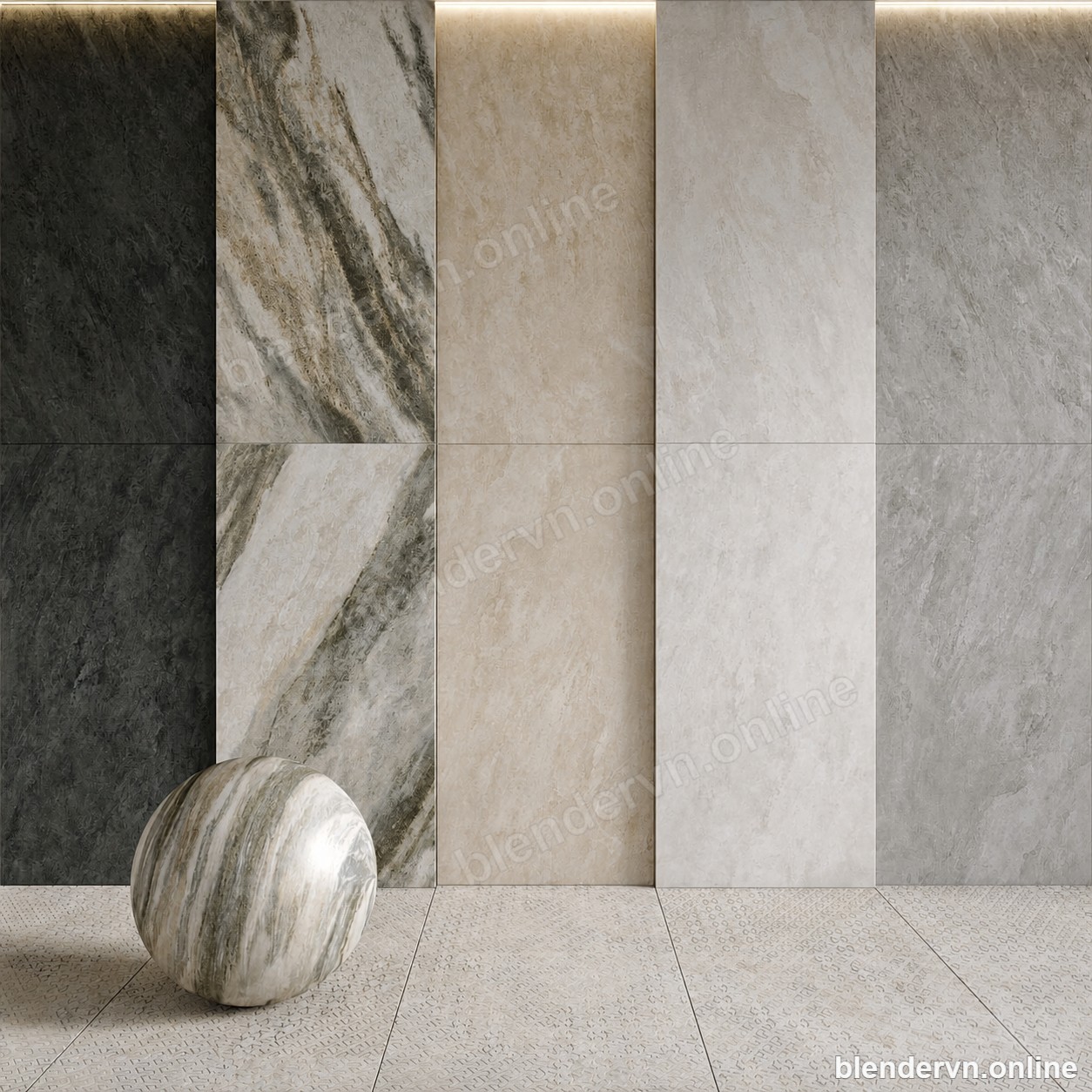 Arden Five-Stone Slab Display — Blender model