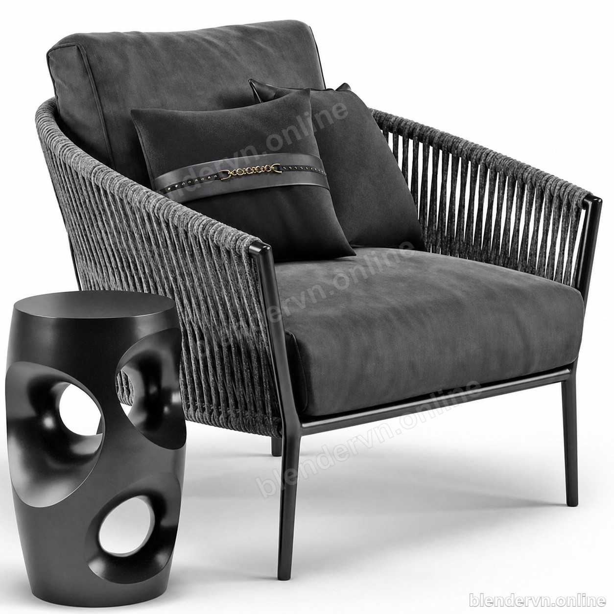 The Catalina Lounge Chair / Tape "Cord" Outdoor Armchair
