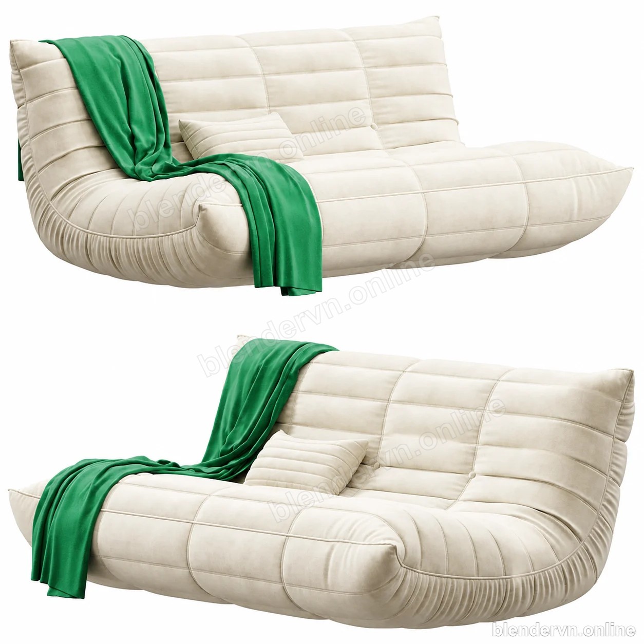 Blanchette Kail Microfiber Microsuede Armless — Blender model